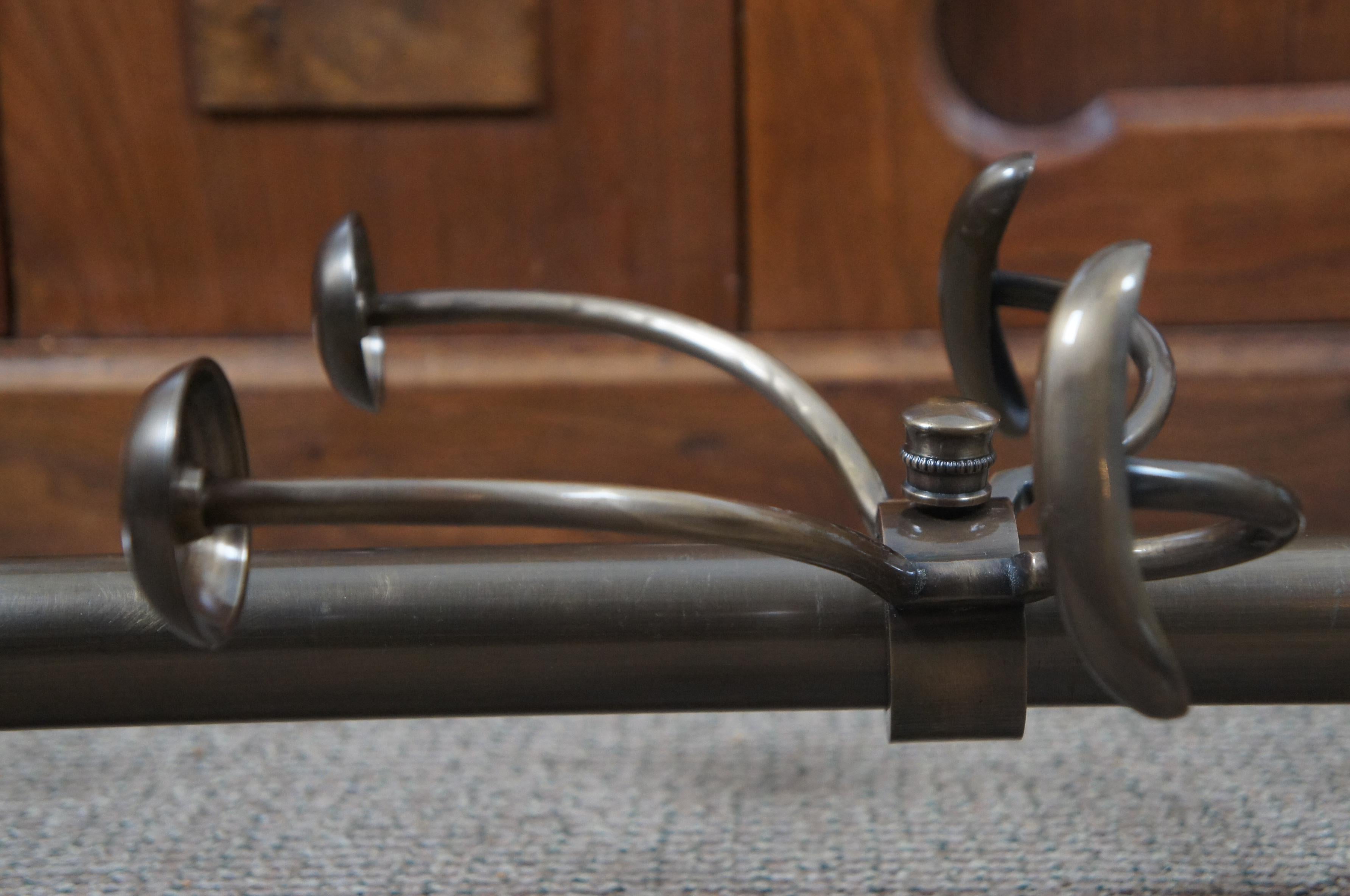 20th Century Arhaus Grand Chester 2 Tier Brass Wall Mounted Adjustable Coat Hat Rack Hook