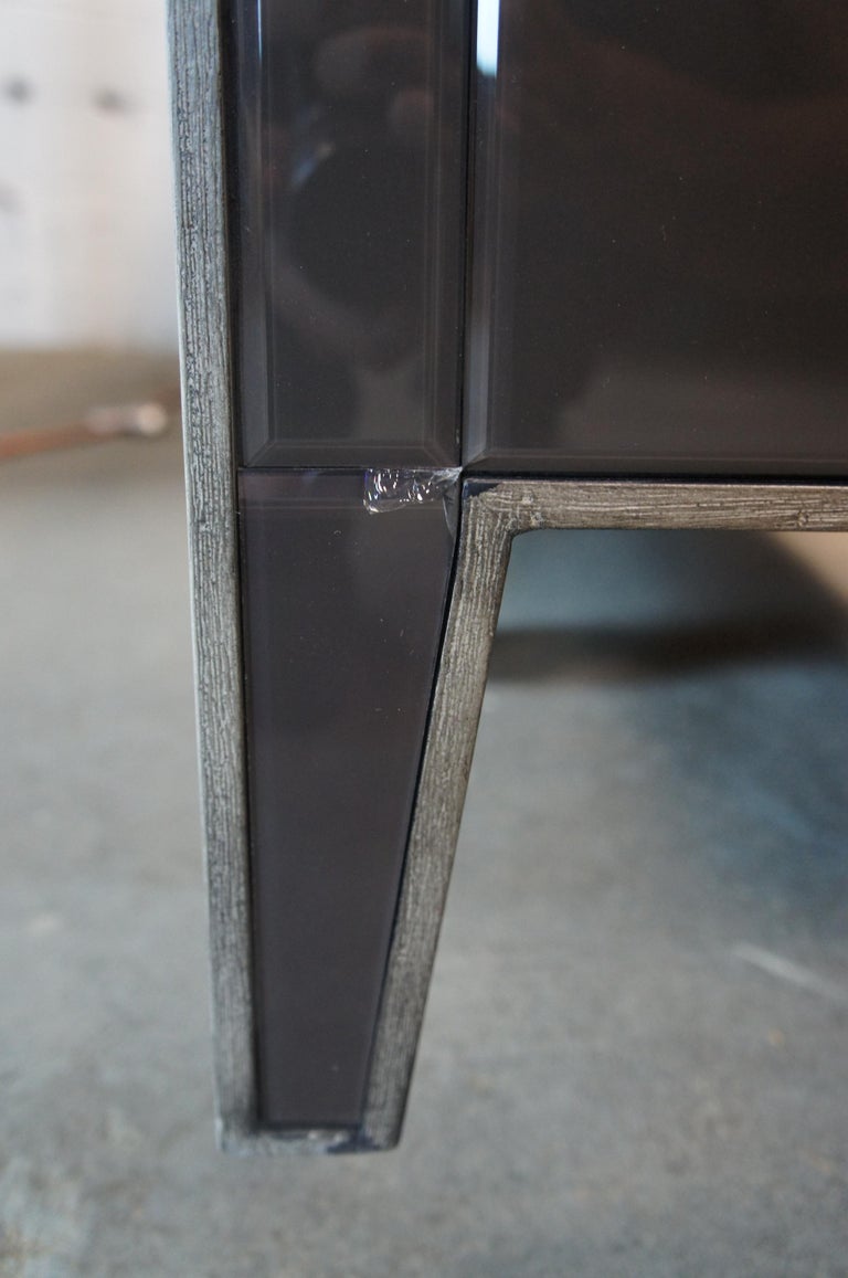 Arhaus Reese 3 Door Grey Mirrored Sideboard Buffet Console TV