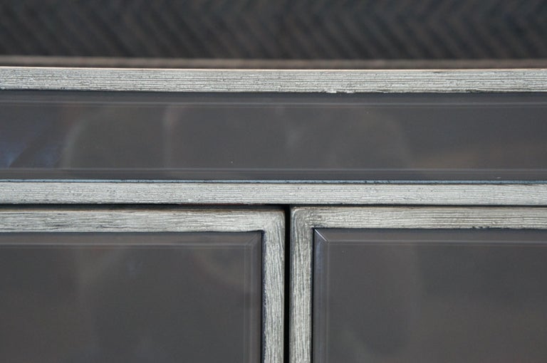 Arhaus Reese 3 Door Grey Mirrored Sideboard Buffet Console TV