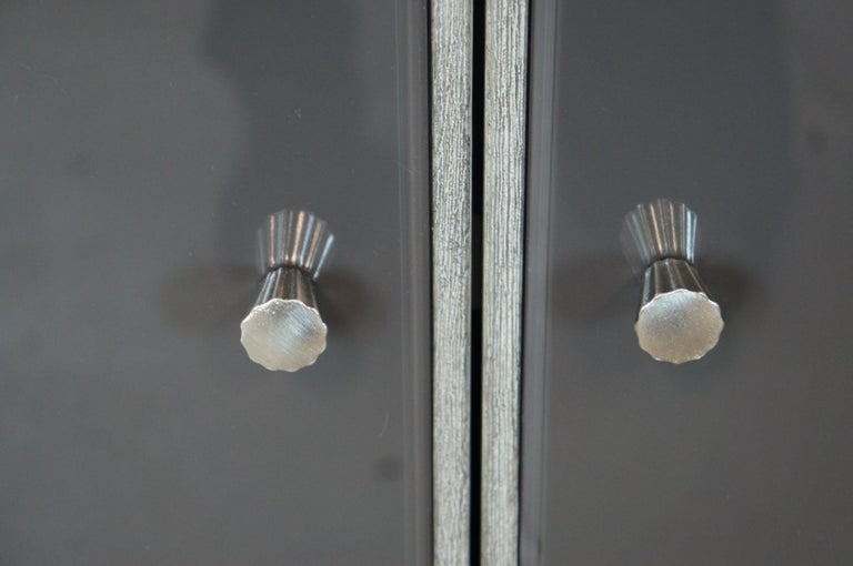 Arhaus Reese 3 Door Grey Mirrored Sideboard Buffet Console TV