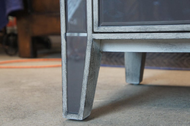 Arhaus Reese 3 Door Grey Mirrored Sideboard Buffet Console TV