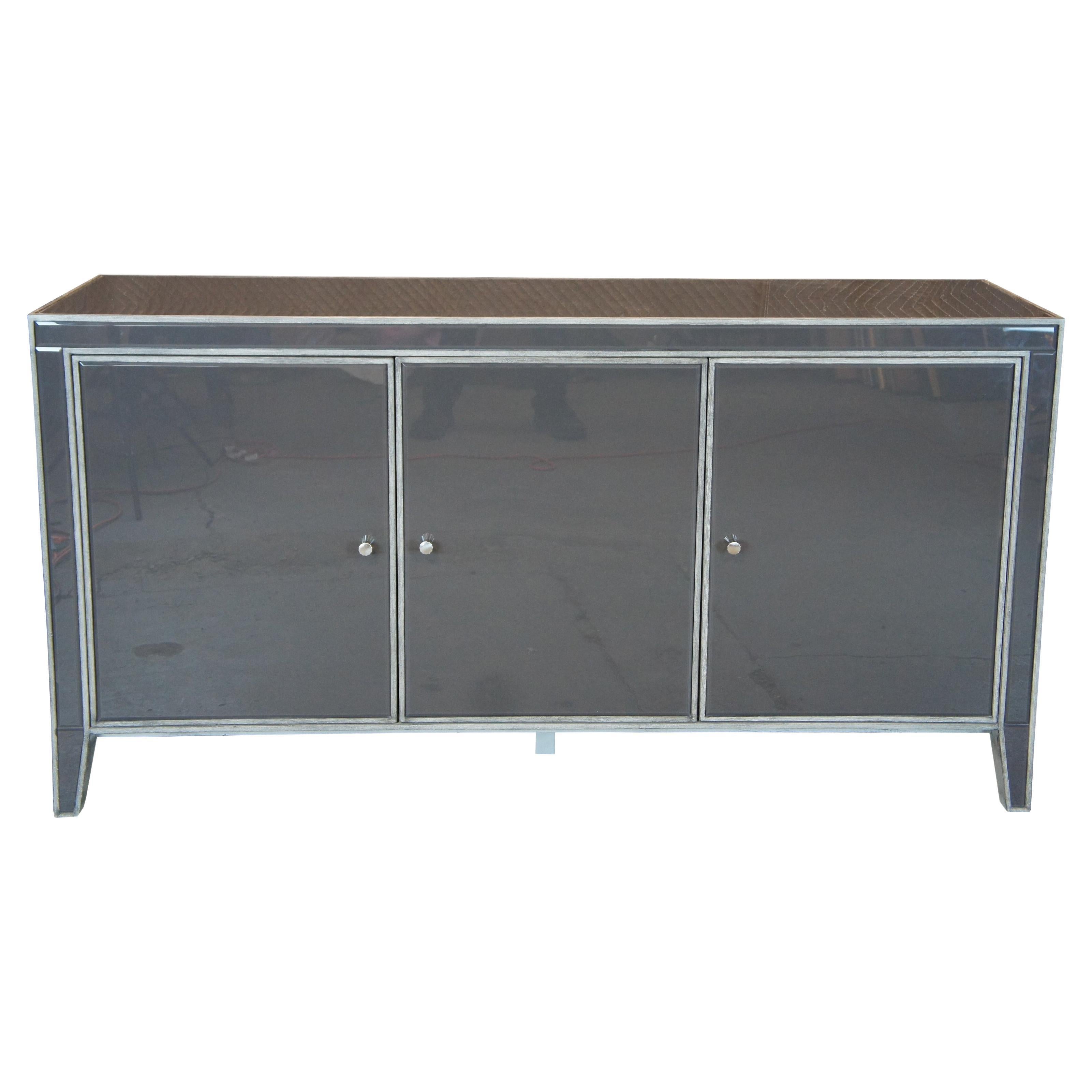Arhaus Reese 3 Door Grey Mirrored Sideboard Cabinet Buffet Console TV Stand