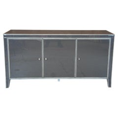 Arhaus Reese 3 Door Grey Mirrored Sideboard Cabinet Buffet Console TV Stand