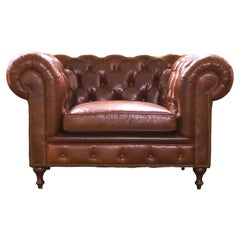 Arhaus Wessex Leather Tufted Armchair Lounge