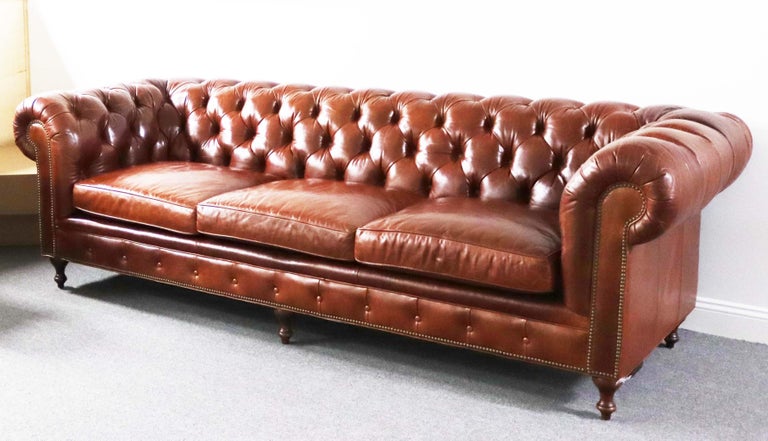 Arhaus Wes Leather Tufted Sofa At, Tufted Leather Couch Used
