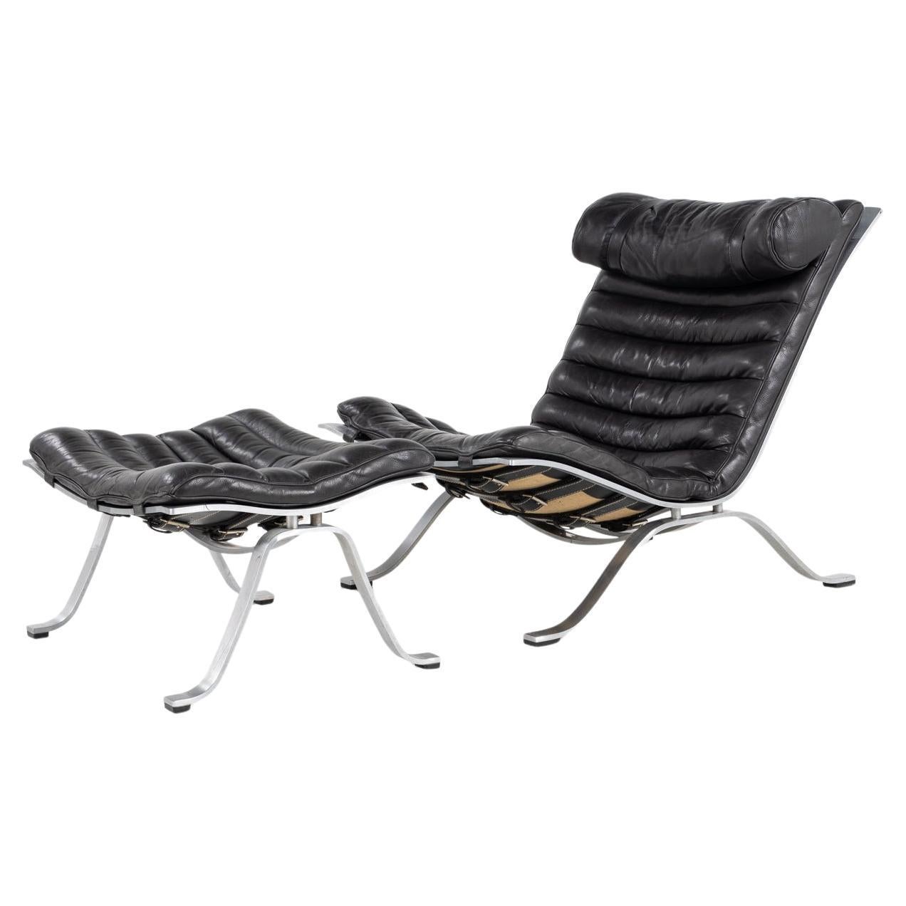'Ari' lounge chair with matching stool by Arne Norell