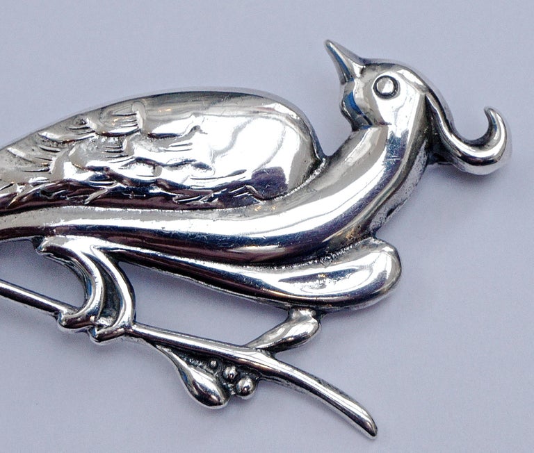 Ari D Norman Sterling Silver Fantasy Bird of Paradise Brooch 1980s