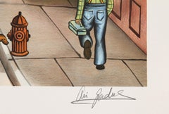 Main Street USA, Folk Art Lithograph by Ari Gradus