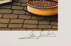 Old Jerusalem Market, Folk Art Lithograph by Ari Gradus