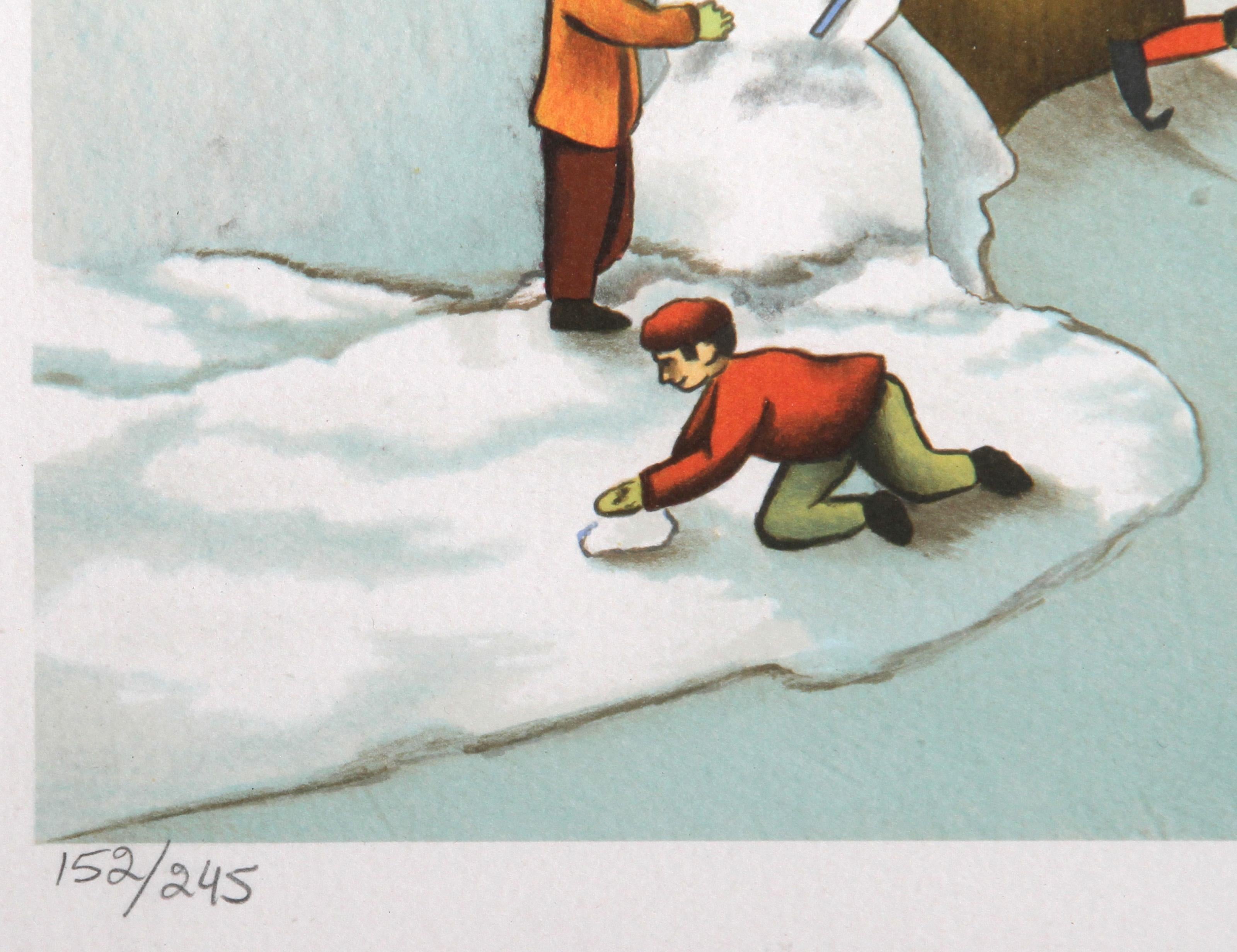A. Winter Fantasy, litografia d'arte popolare di Ari Gradus in vendita 1