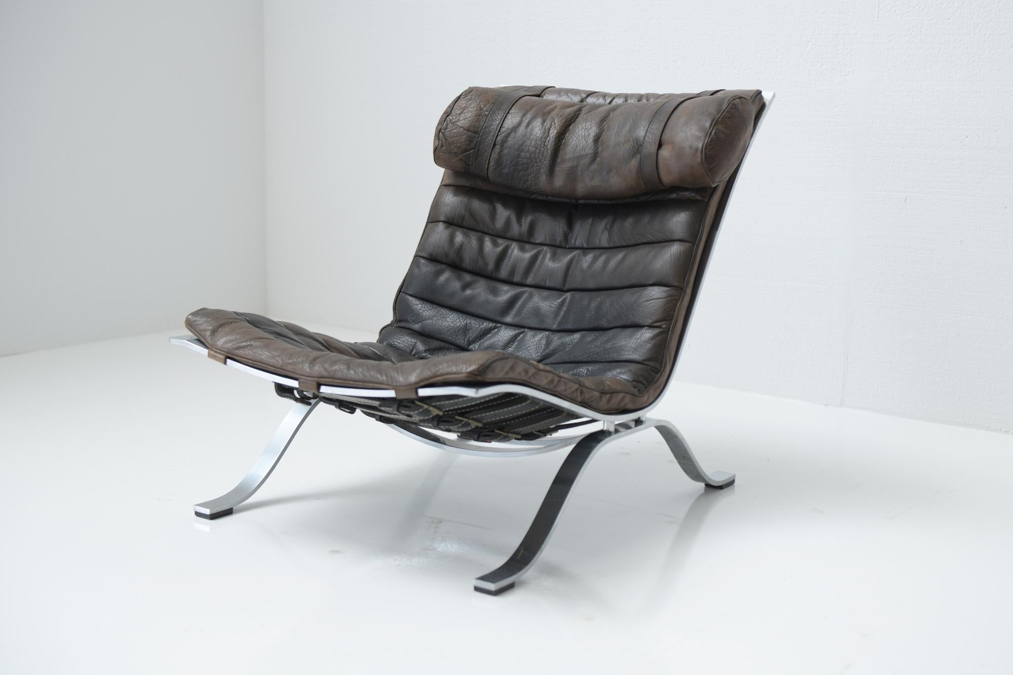 ARI Leather Lounge Chair, by Arne Norell for Möbel AB In Good Condition In Buggenhout, Oost-Vlaanderen