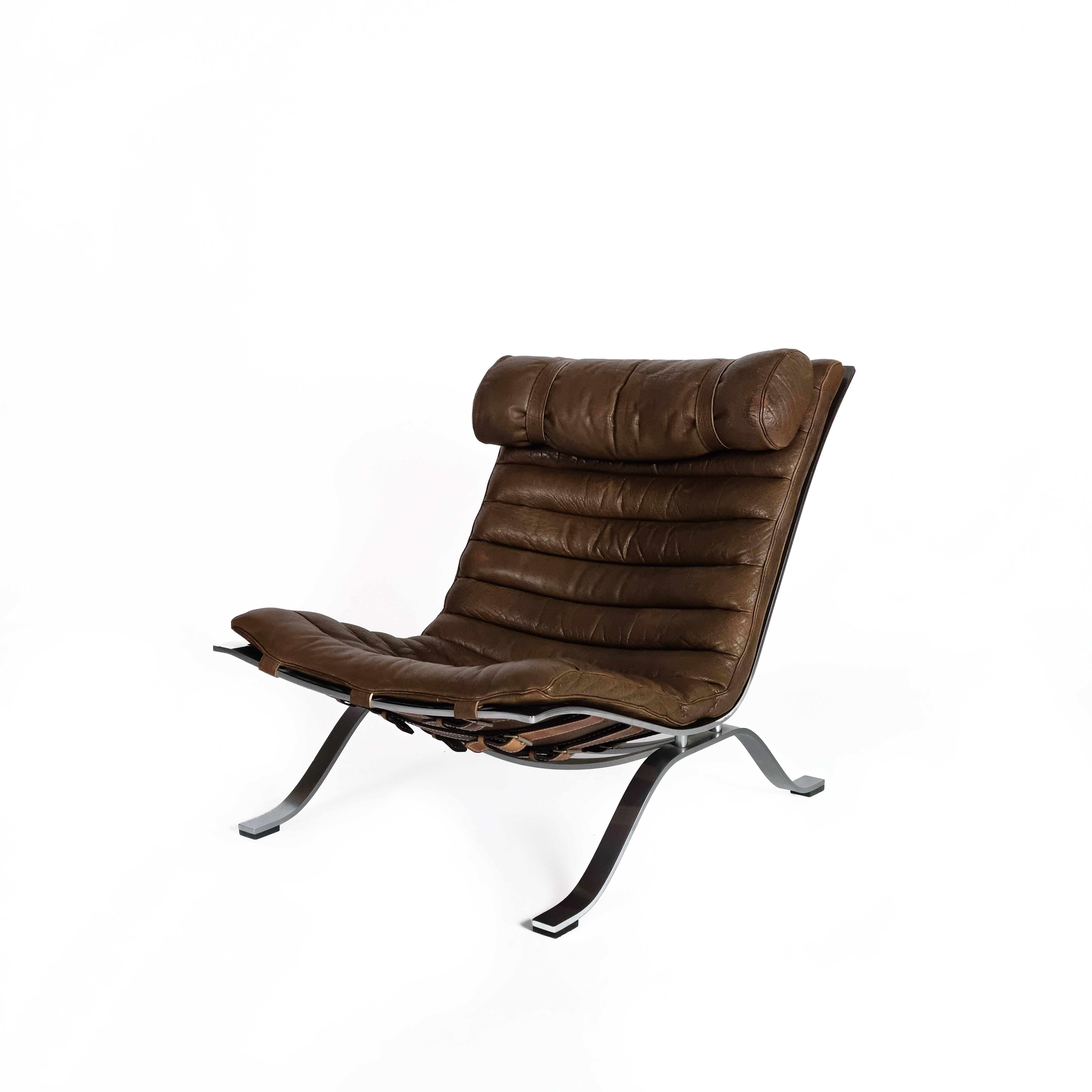 Leather Ari Lounge Chair by Arne Norell, 1960s For Sale