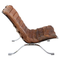 Chaise longue Ari en cuir d'Arne Norell, années 1960, Suède