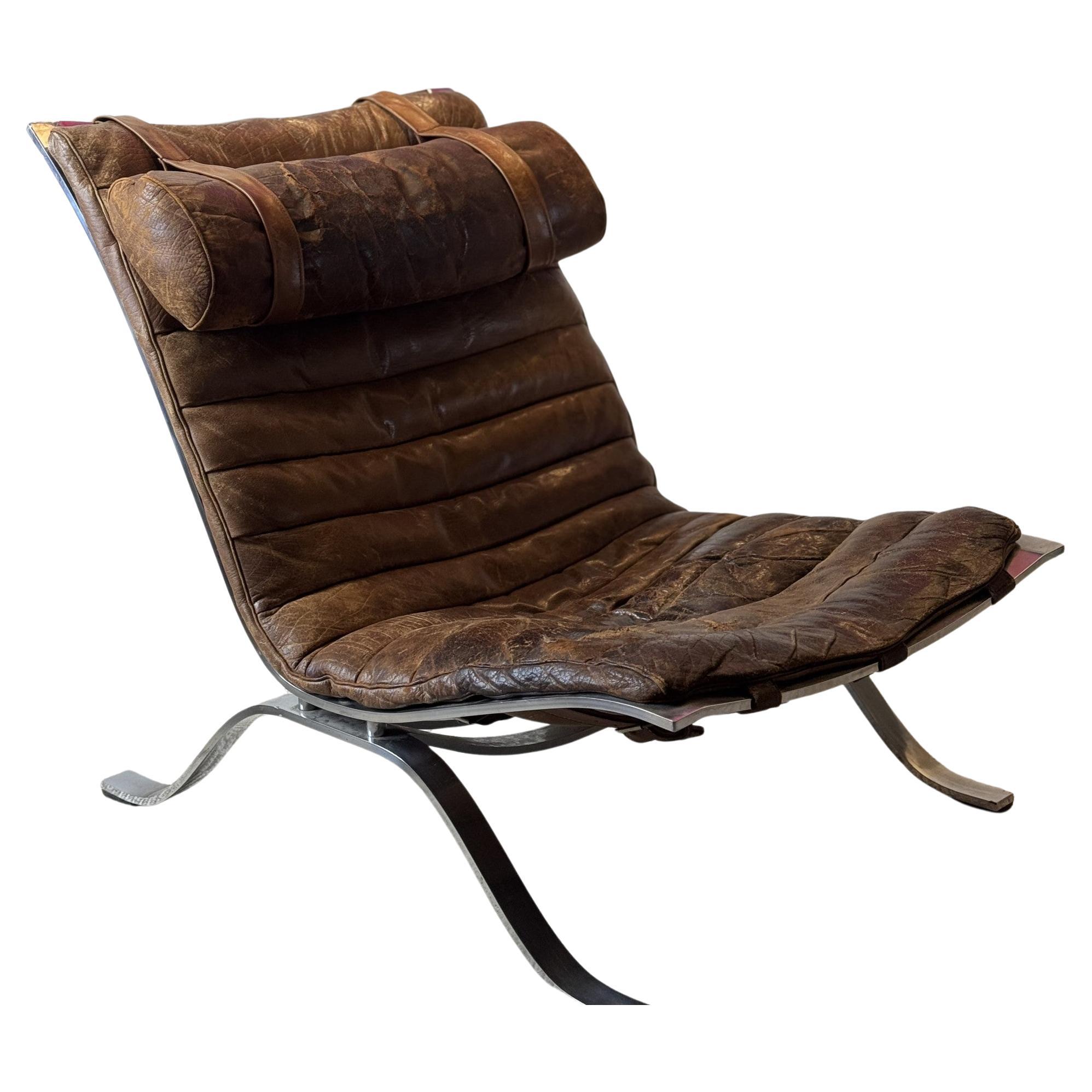 Ari Lounge Chair by Arne Norell Leather, 1960s, Sweden