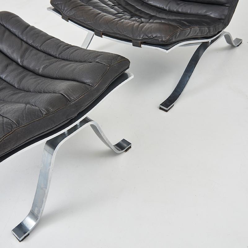 Ari lounge chair with ottoman by Arne Norell for Norell Möbel AB, 1970s 4