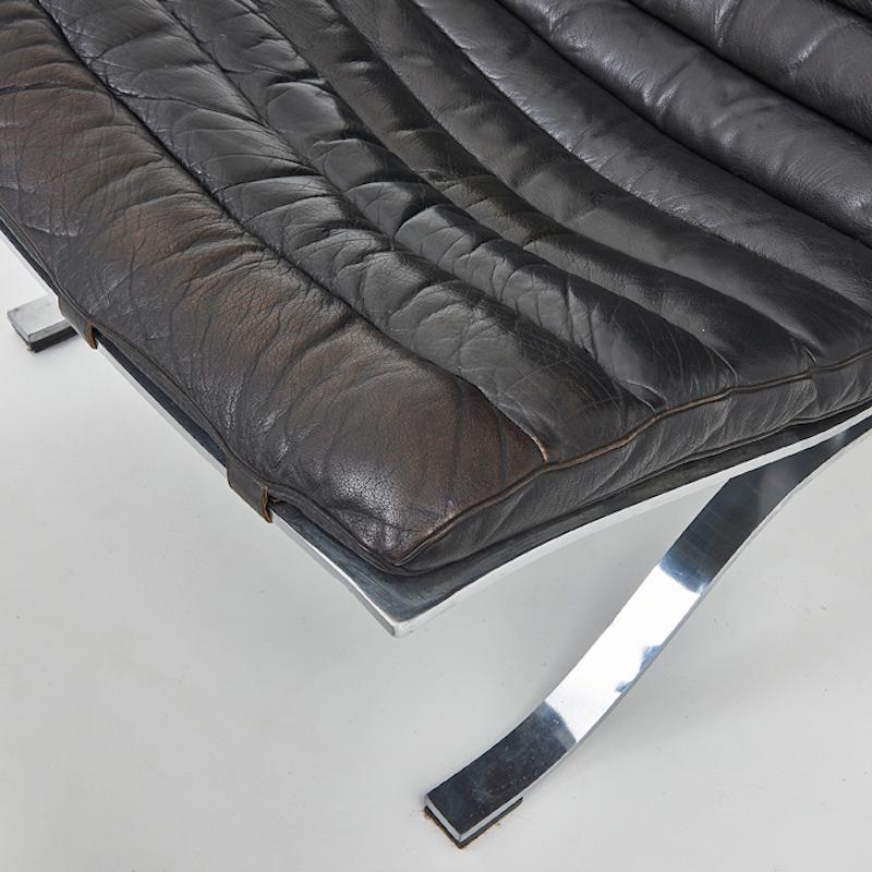 Leather Ari lounge chair with ottoman by Arne Norell for Norell Möbel AB, 1970s