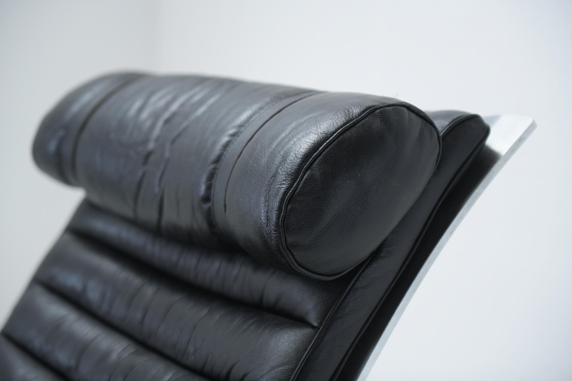 ARI Vintage Lounge Chair in Black Leather, Arne Norell, Möbel AB 2