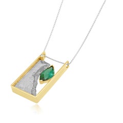 Aria 14K White / Yellow Gold Meteorite, Indicolite Tourmaline, Diamond Necklace