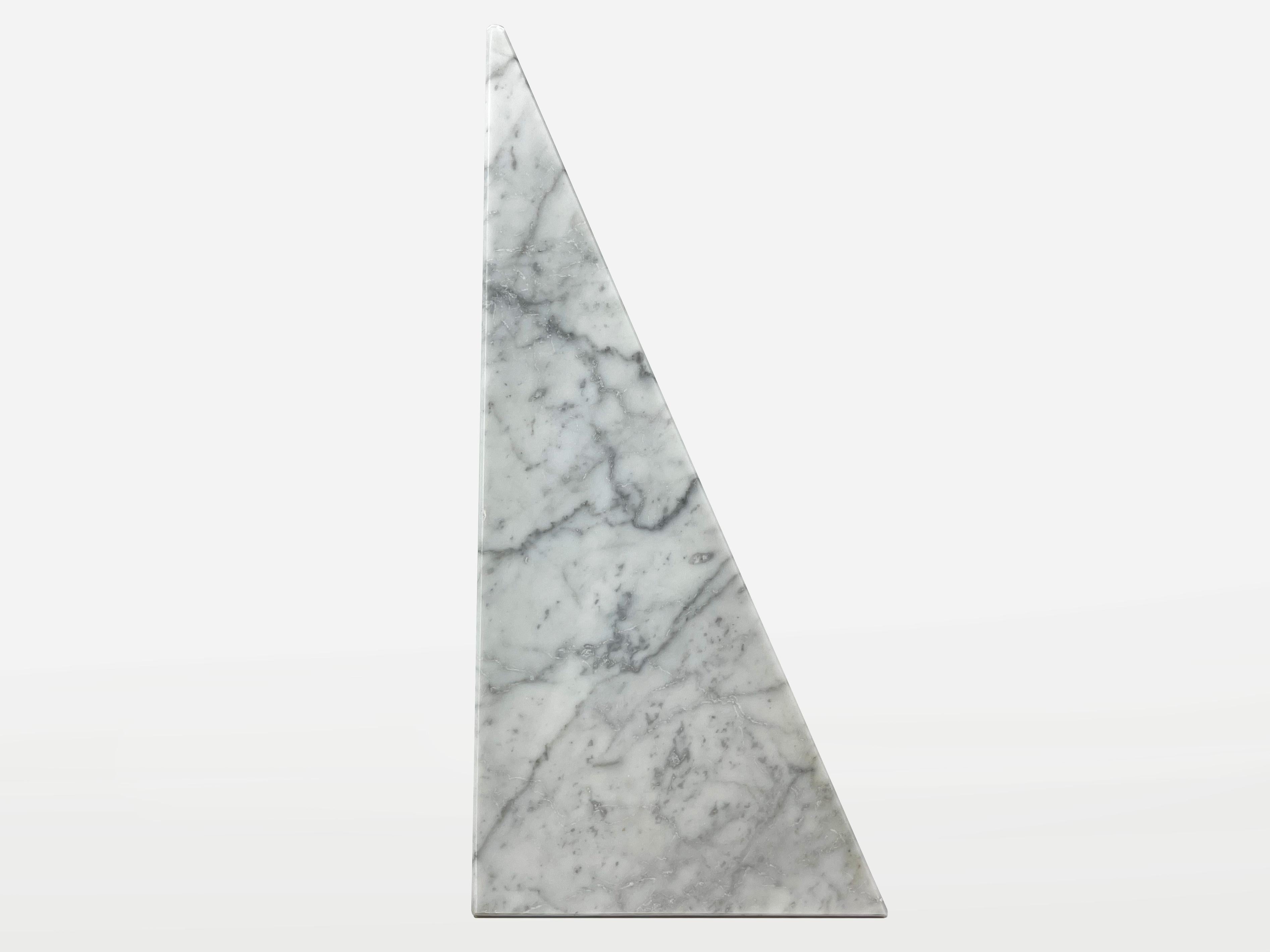 Hand-Carved Aria 'Air', 21st Century Modern Bianco Carrara Marble Bookend For Sale