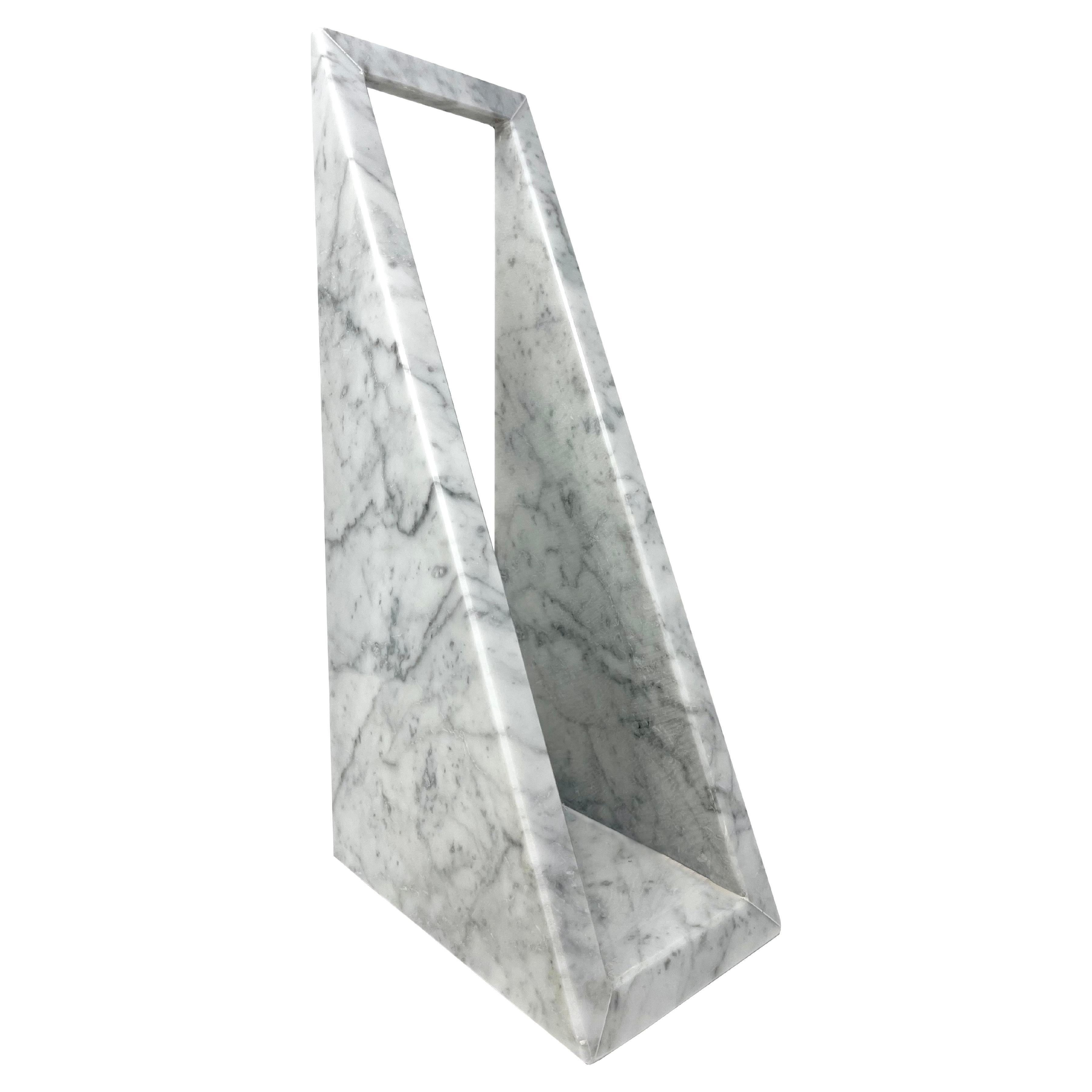 Aria 'Air', 21st Century Modern Bianco Carrara Marble Bookend For Sale
