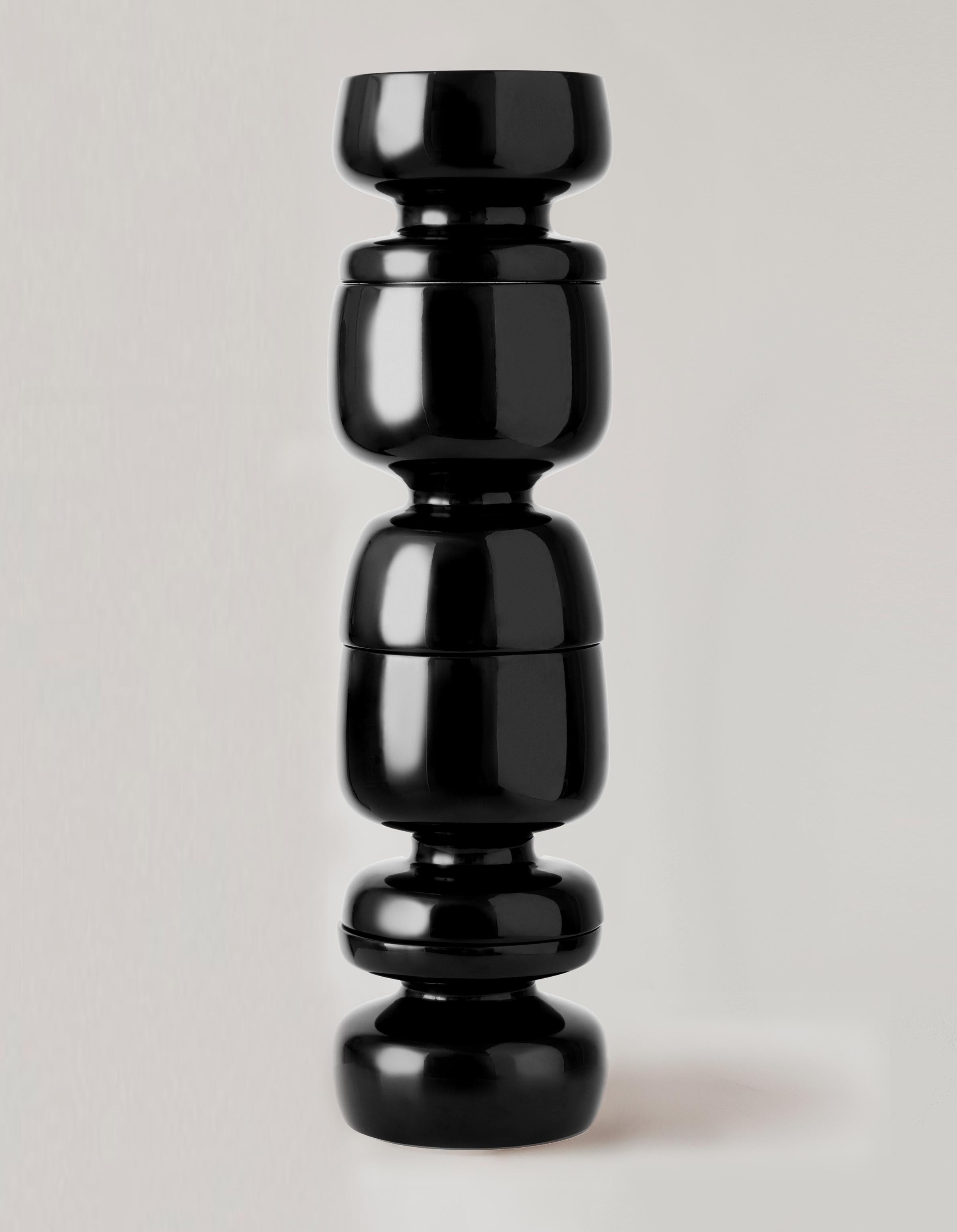 Minimalist ARIA TOTEM, Handcrafted Wood Sculpture (Large #B) by Rebeca Cors