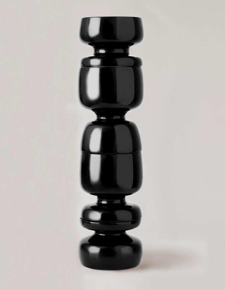 Minimalist ARIA TOTEM, Handcrafted Wood Sculpture (Large #B) by Rebeca Cors For Sale