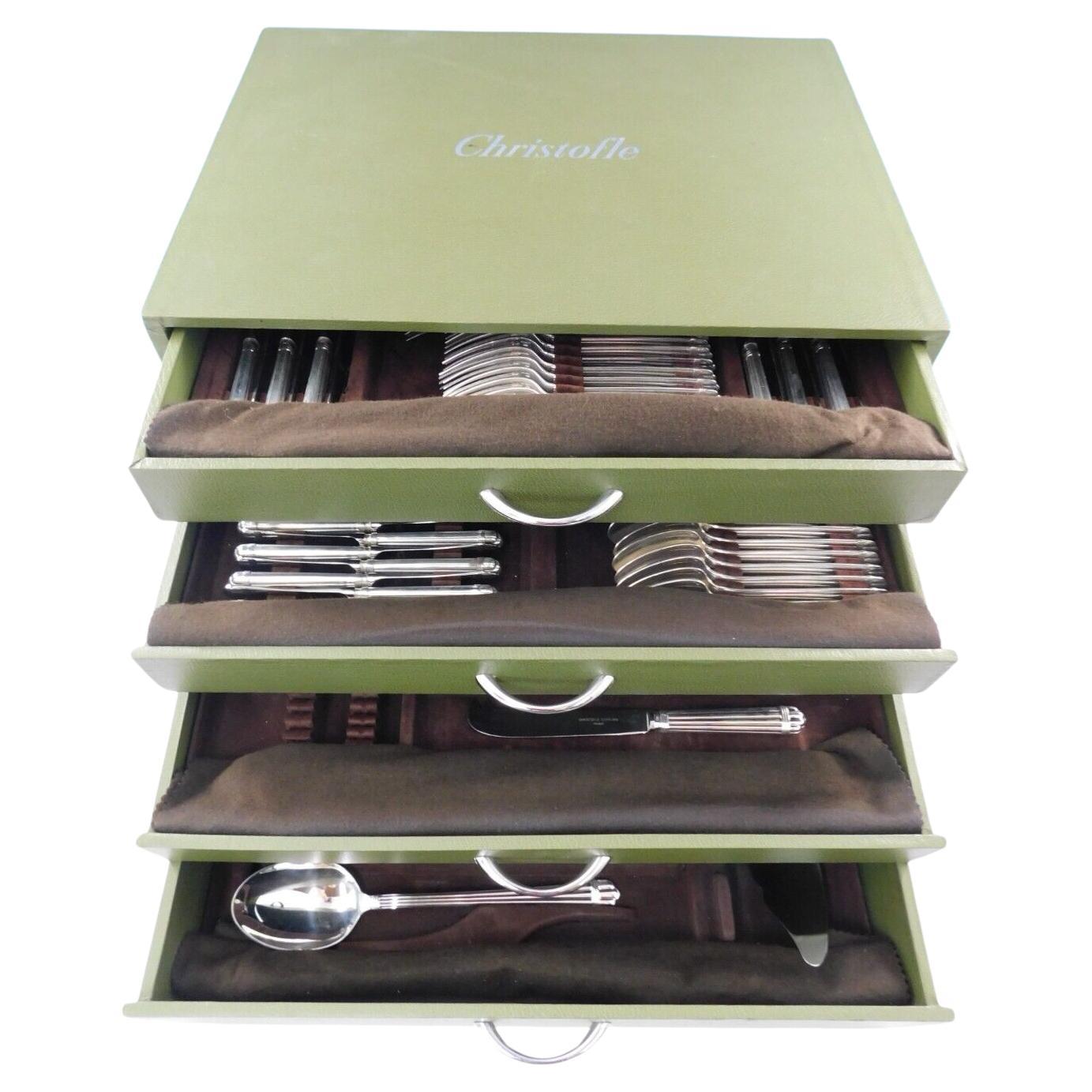 Aria by Christofle France Servizio di posate in argento Sterling 12 Set 100 pezzi in scatola