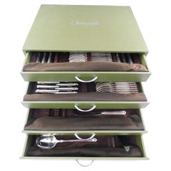 Aria by Christofle France Servizio di posate in argento Sterling 12 Set 100 pezzi in scatola