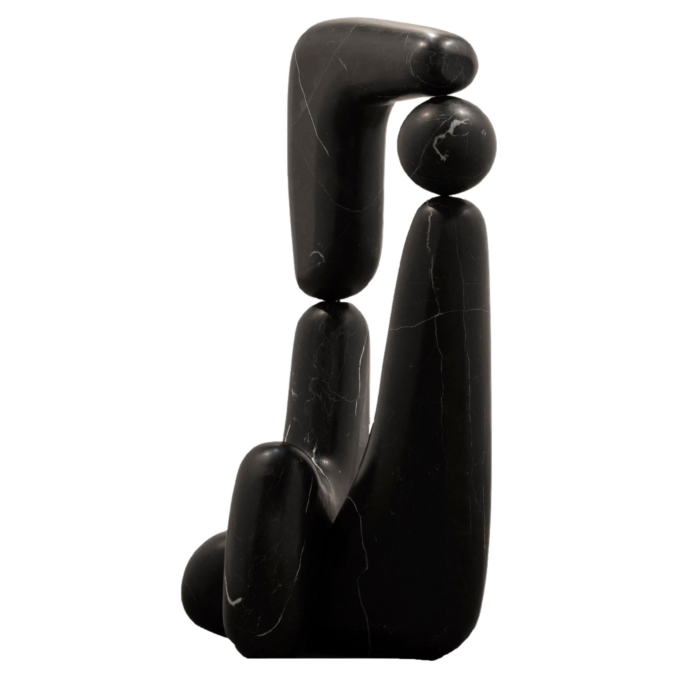 ARIA COMPOSITION II, Black Marble Sculpture by Rebeca Cors