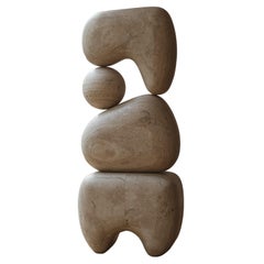 Aria Composition V, Handcrafted Travertine Marble Sculpture by Rebeca Cors