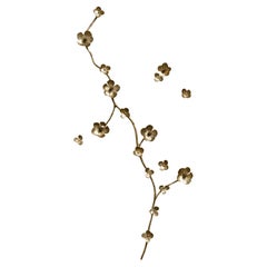 Escultura de Pared Floral Aria en Oro Envejecido