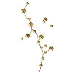 Escultura de Pared Floral Aria en Oro Brillante