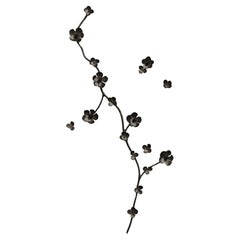 Escultura de Pared Floral Aria en Negro Cálido