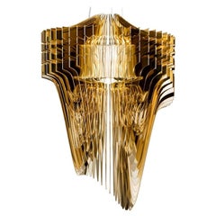 Aria Gold Suspension Lamp by Zaha Hadid Made in Italy