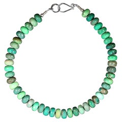 Aria Jewelry Design 18 Inch Green Chrysoprase Rondel Necklace