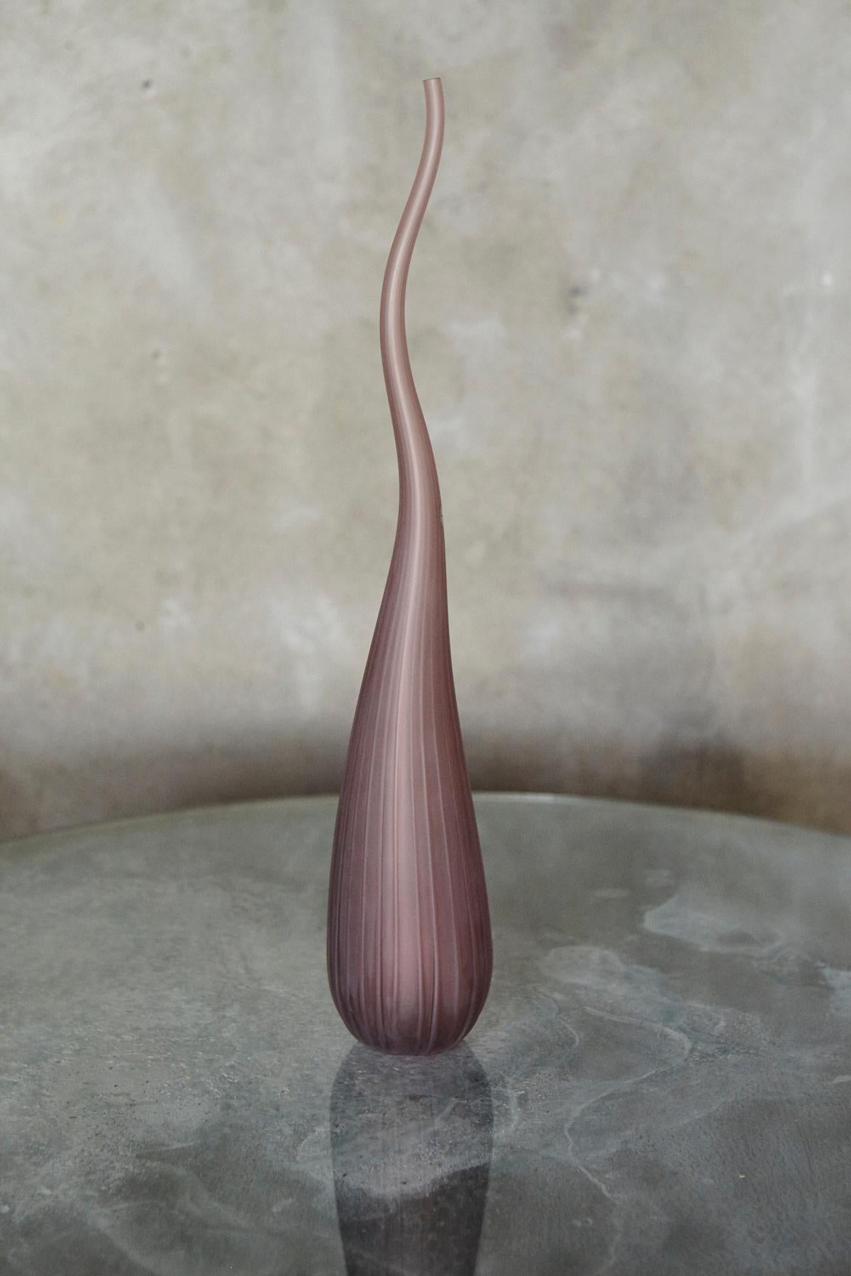 Moderno Vaso in vetro di Murano rosa opaco 