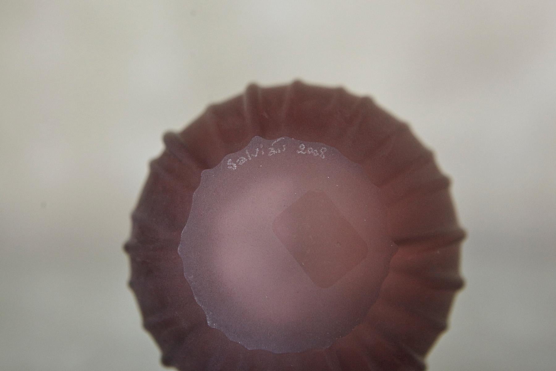 Vaso in vetro di Murano rosa opaco 