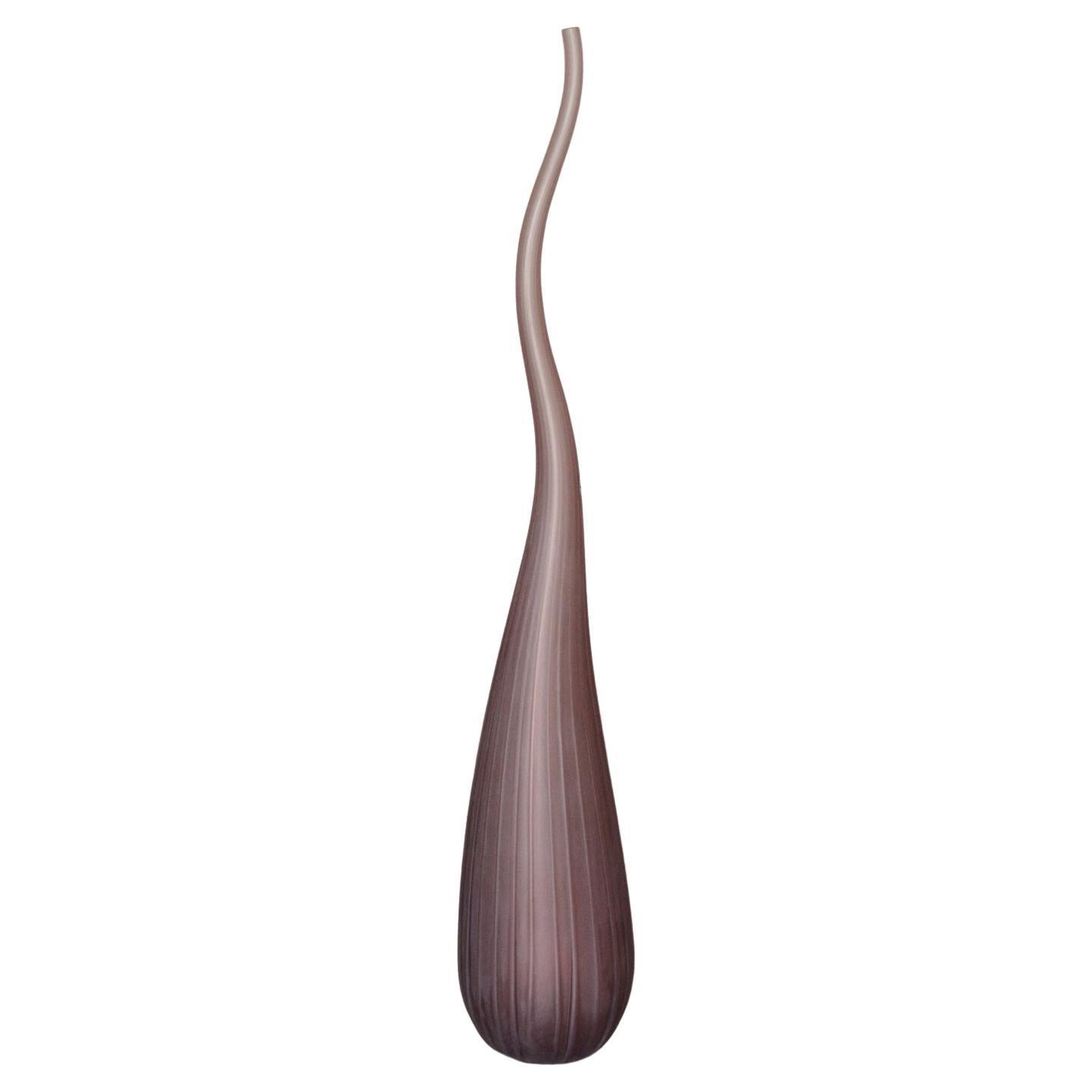 Vaso in vetro di Murano rosa opaco "Aria" di Renzo Stellon per Salviati, 2008