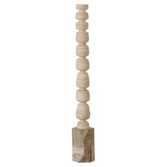 ARIA TOTEM, Handcrafted Travertine Marble Sculpture 'Small' by Rebeca Cors