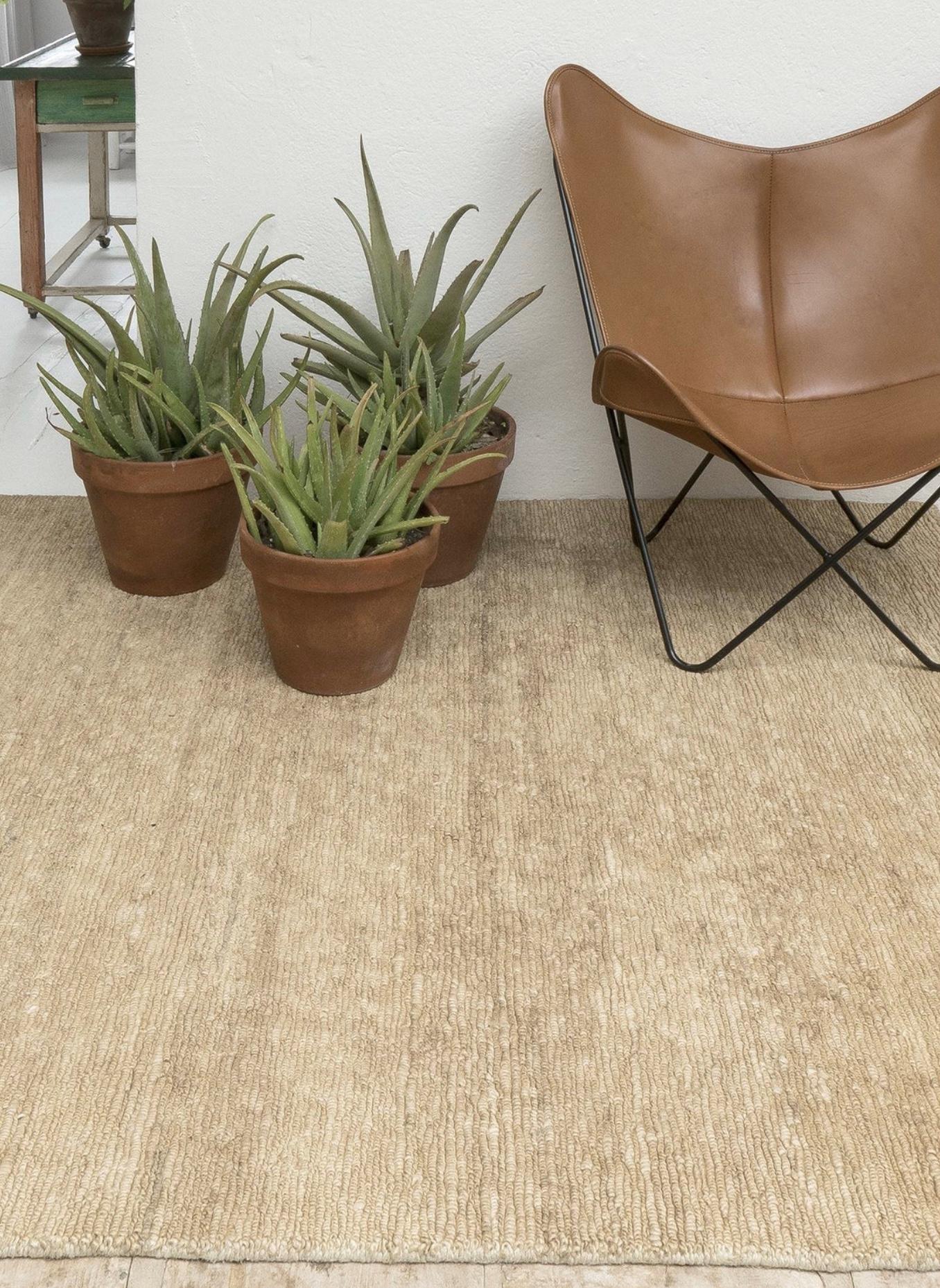 Modern Ariadna Miquel and Nani Marquina 'Earth' Rug in Jute 170 x 240cm in Cream For Sale