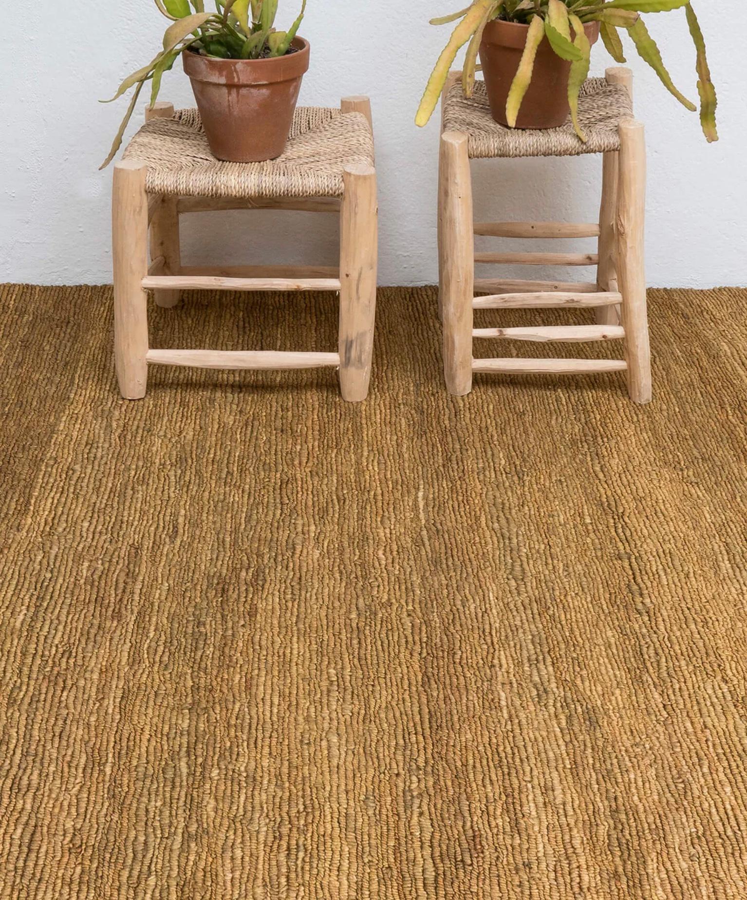 Spanish Ariadna Miquel and Nani Marquina 'Earth' Rug in Jute 170 x 240cm in Ochre For Sale