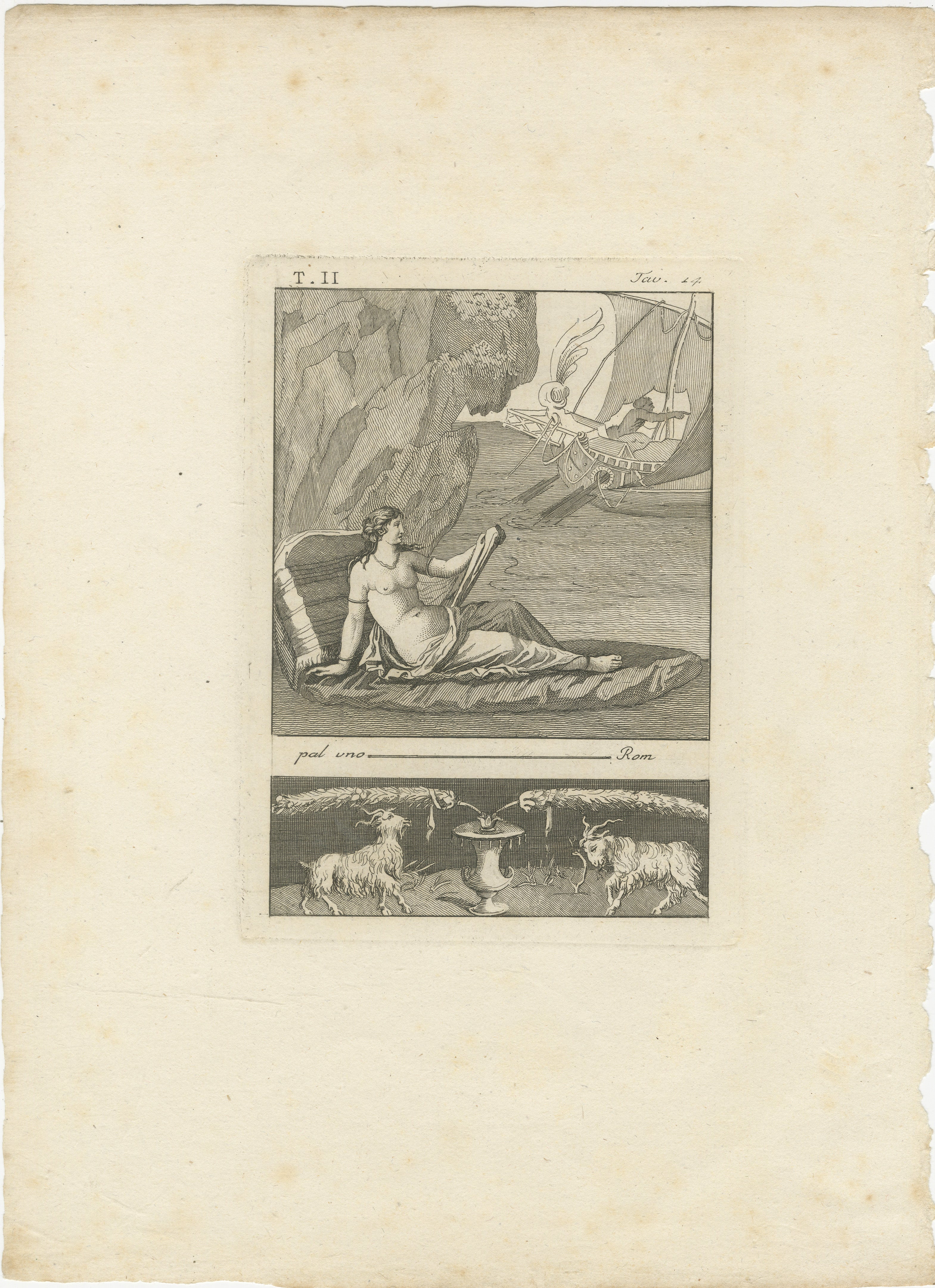 The Abandonment of Ariadne on Naxos by Theseus: A Classical Myth Depicted by Tommaso Piroli, 1789  

This captivating copperplate engraving, created by the Italian engraver Tommaso Piroli in 1789, depicts the mythological scene of Ariadne abandoned
