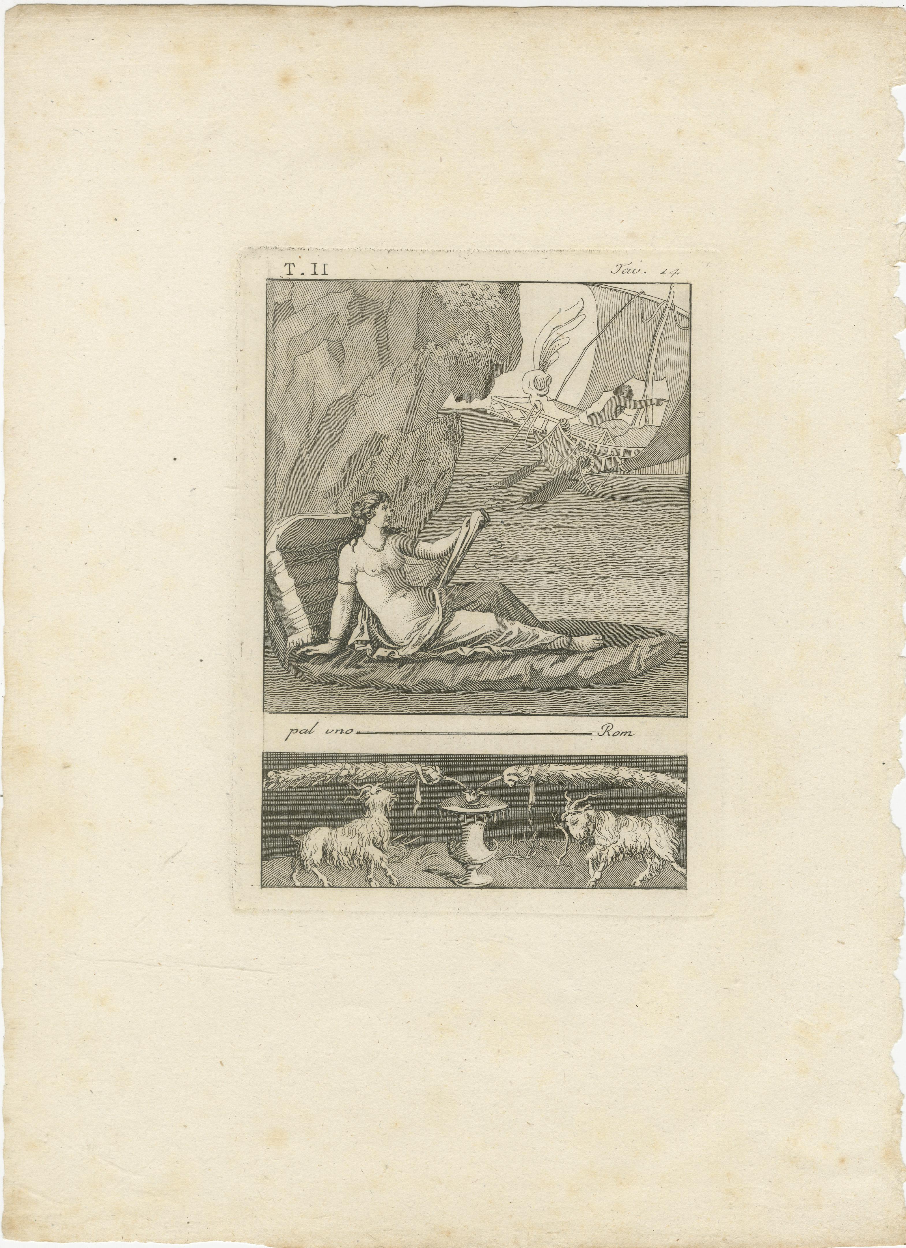 Ariadne Abandoned on Naxos by Theseus: Piroli’s Classical Engraving, 1789 For Sale 3
