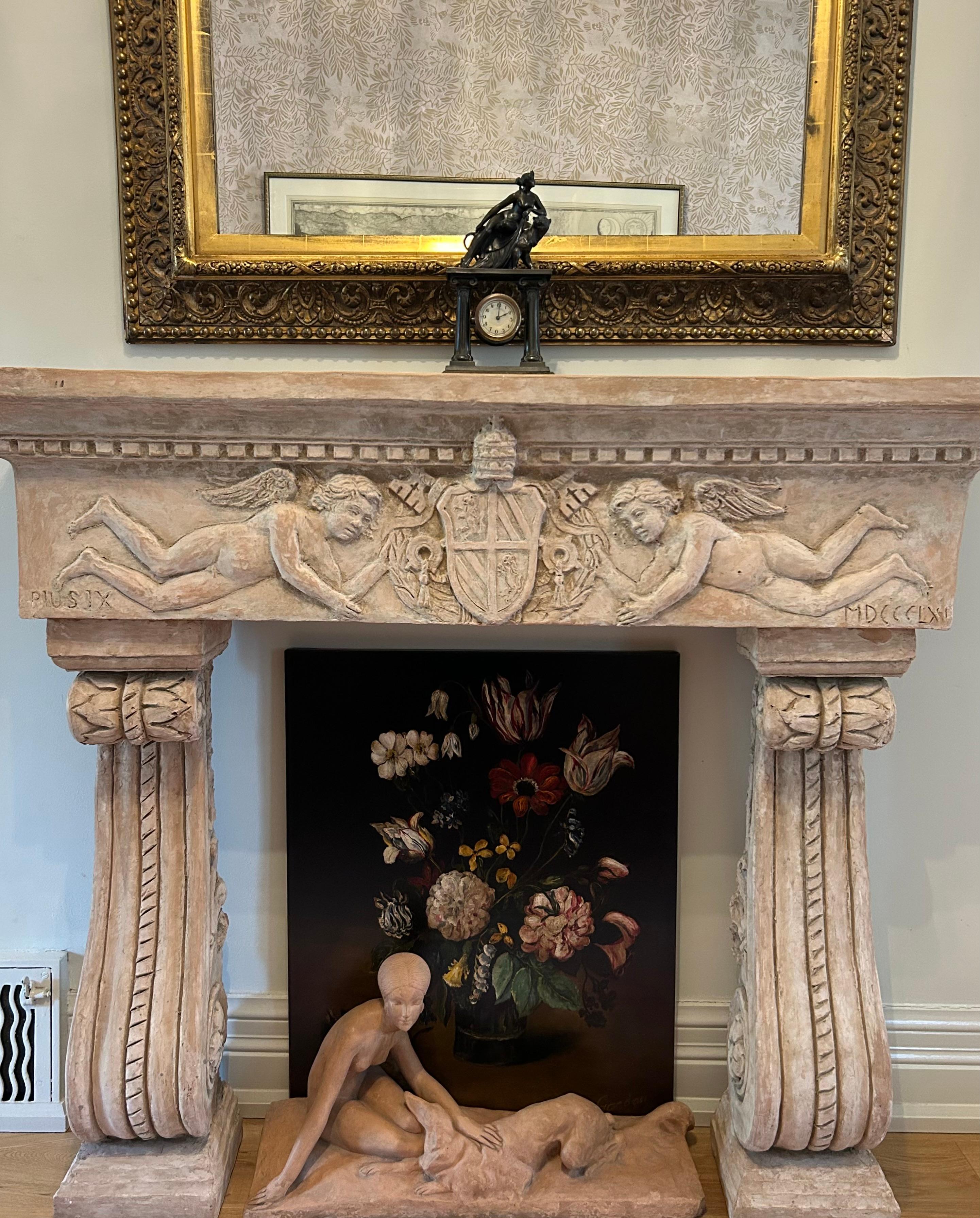 Ariadne and the Panther Bronze After Johann Heinrich Dannecker, Mantel Clock For Sale 7
