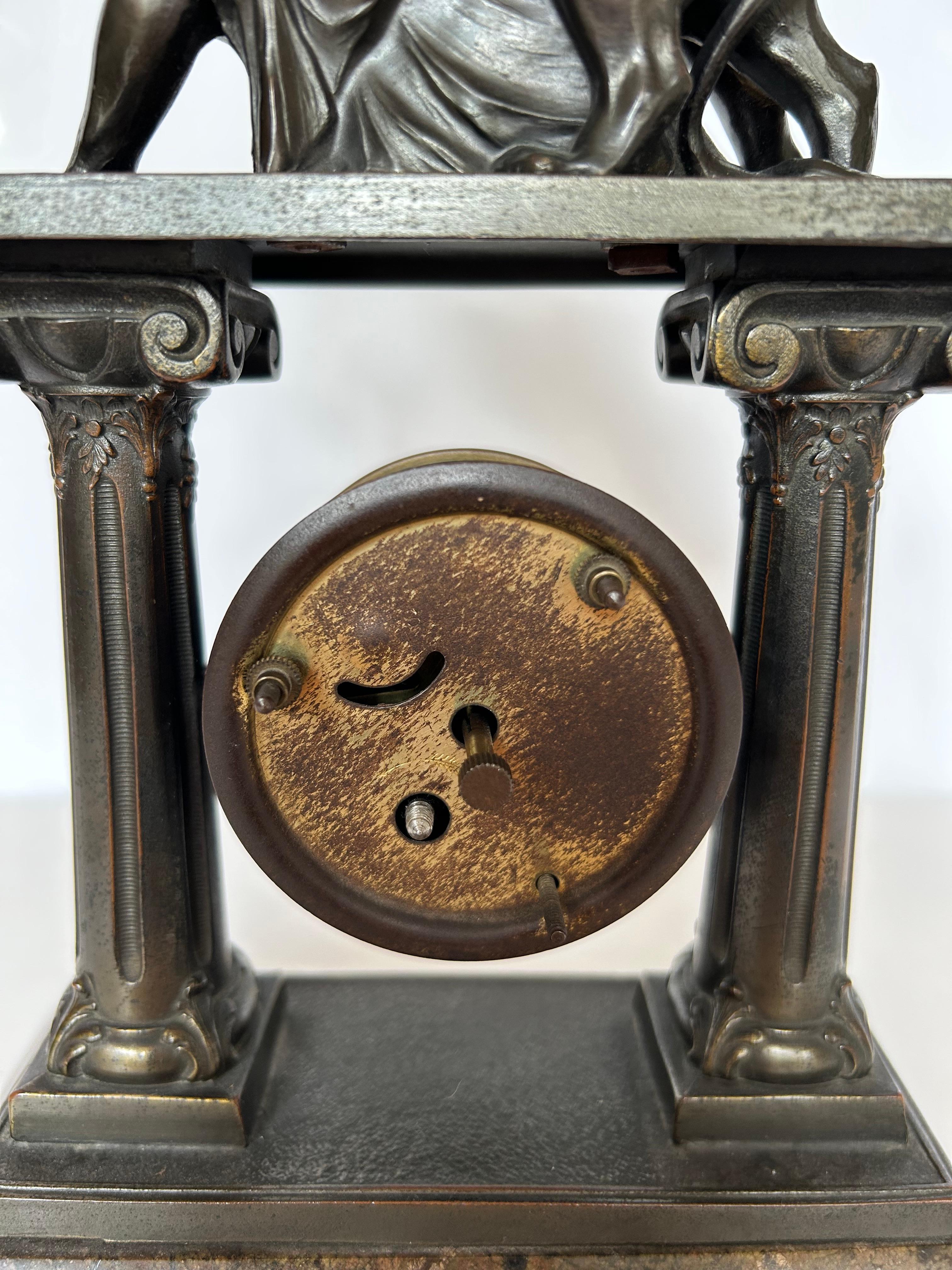 Ariadne and the Panther Bronze After Johann Heinrich Dannecker, Mantel Clock For Sale 8