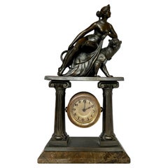 Ariadne and the Panther Bronze After Johann Heinrich Dannecker, Mantel Clock