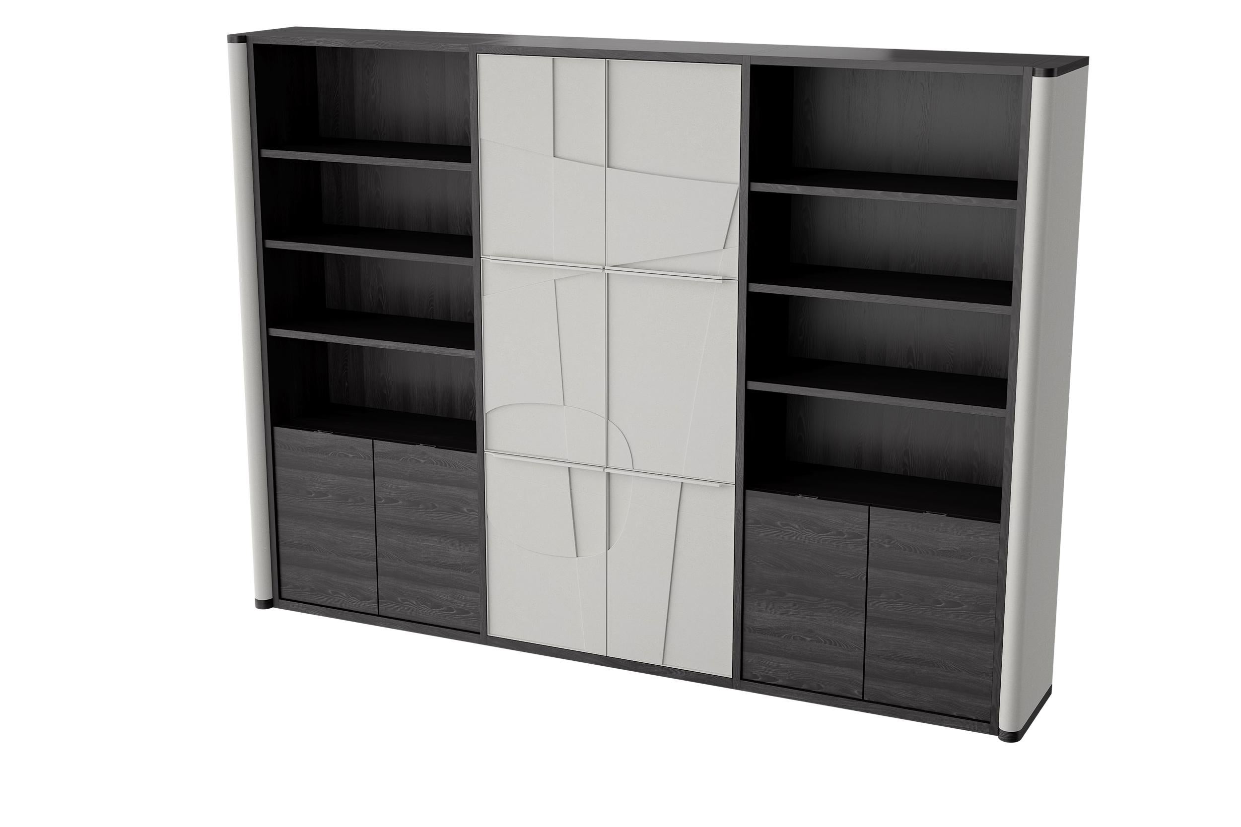Ariadne, Black and White Library Wall Units by Ultramobili For Sale 3
