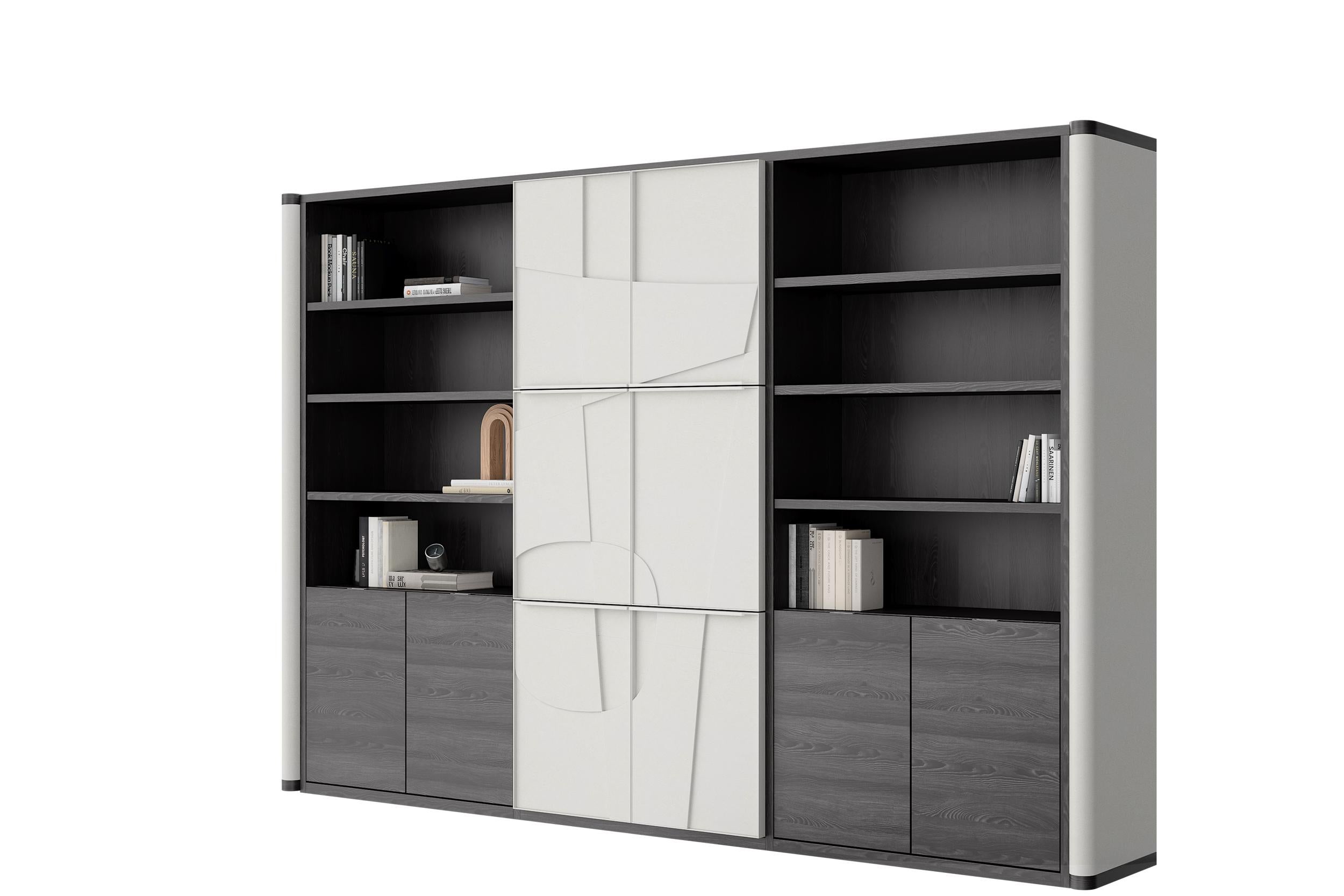 Post-Modern Ariadne, Black and White Library Wall Units by Ultramobili For Sale