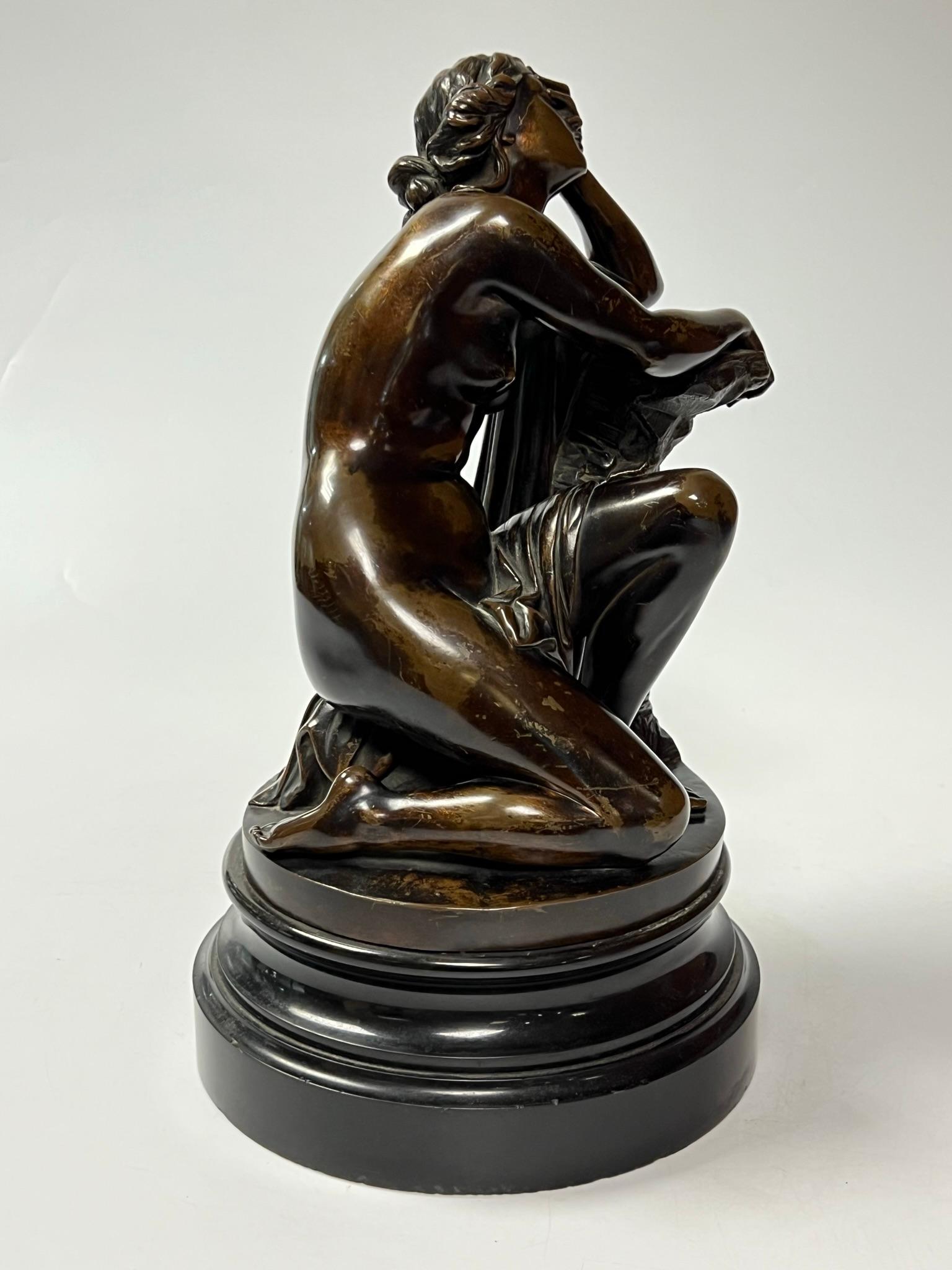 Neoclassical Ariadne Bronze Sculpture After Aime Millet (1819-1891)  For Sale