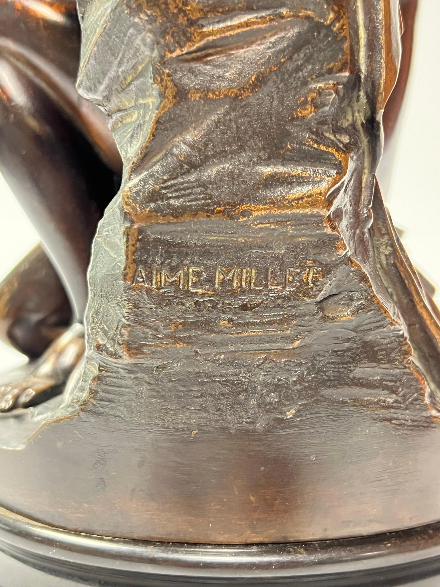 Bronzeskulptur von Ariadne Millet nach Aime Millet (1819-1891)  im Zustand „Gut“ im Angebot in New York, NY